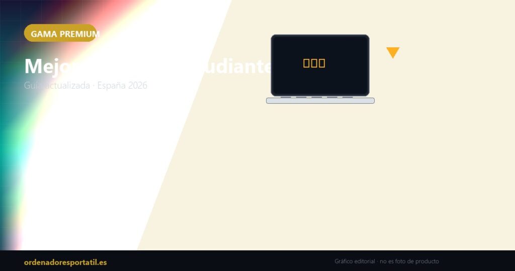 Mejor MacBook estudiantes 2026 — imagen destacada (gráfico editorial, no es foto de producto)