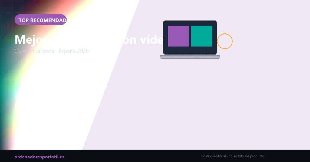 Mejor portátil edición vídeo 2026 (gráfico editorial, no es foto de producto)