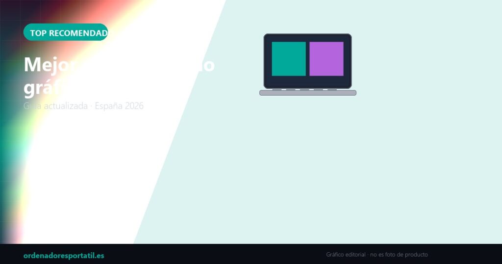 Mejor portátil diseño gráfico 2026 — imagen destacada (gráfico editorial, no es foto de producto)
