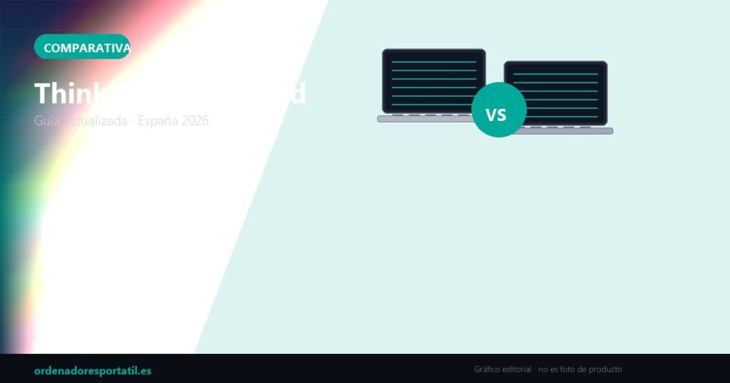 ThinkPad vs IdeaPad — imagen destacada (gráfico editorial, no es foto de producto)