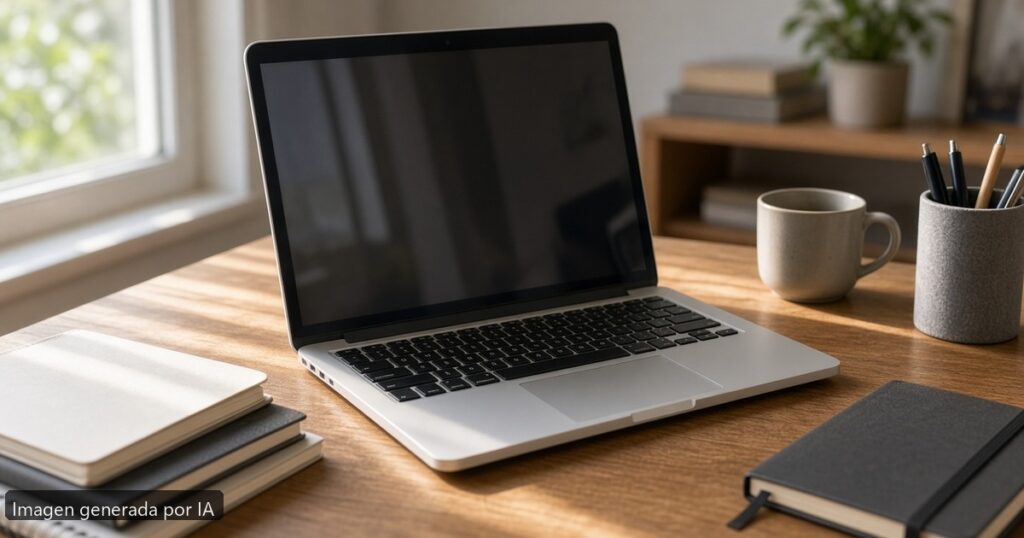 Mejor MacBook para estudiantes 2026 — escena fotográfica realista, imagen generada por IA