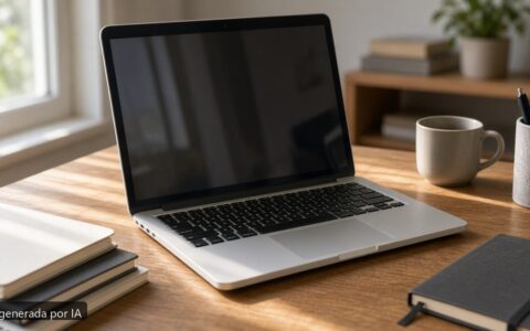Mejor MacBook para estudiantes 2026 — escena fotográfica realista, imagen generada por IA