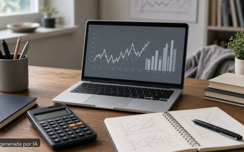 Mejor portátil ADE y economía 2026 — escena fotográfica realista, imagen generada por IA