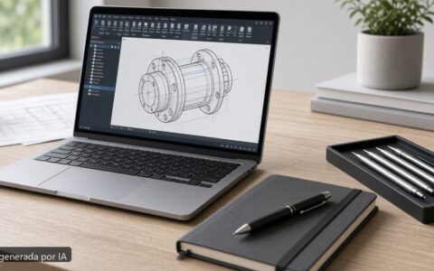 Mejor portátil AutoCAD ligero 2026 — escena fotográfica realista, imagen generada por IA