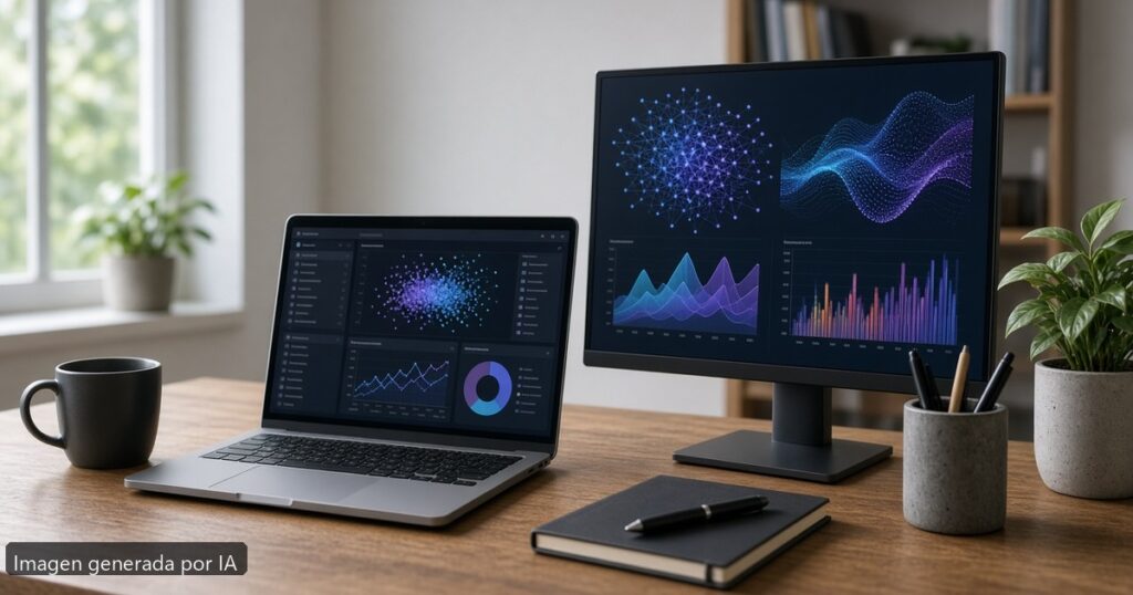 Mejor portátil data science 2026 — escena fotográfica realista, imagen generada por IA