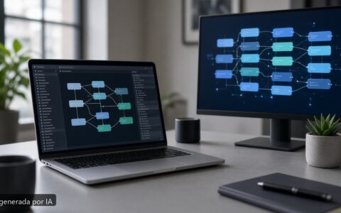 Mejor portátil DevOps Docker 2026 — escena fotográfica realista, imagen generada por IA