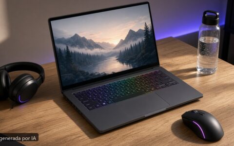 Mejor portátil gaming 1200 euros 2026 — escena fotográfica realista, imagen generada por IA