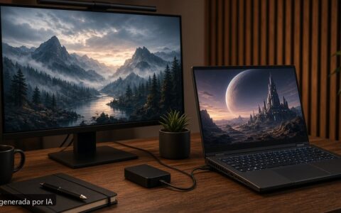 Mejor portátil gaming 1440p 2026 — escena fotográfica realista, imagen generada por IA