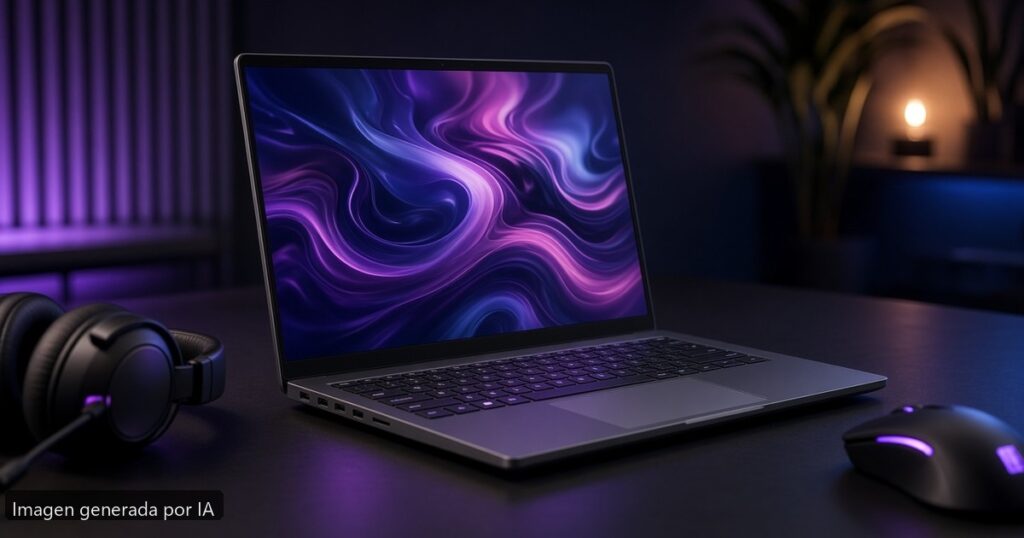 Mejor portátil gaming 1500 euros 2026 — escena fotográfica realista, imagen generada por IA
