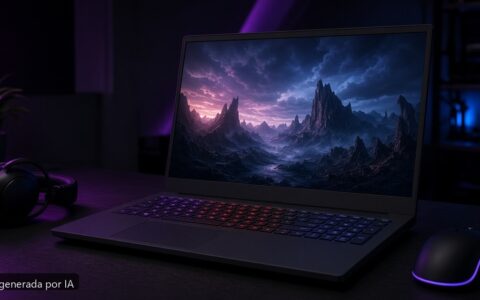 Mejor portátil gaming 17 pulgadas 2026 — escena fotográfica realista, imagen generada por IA