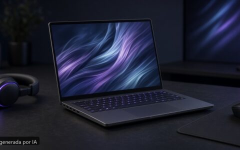 Mejor portátil gaming ligero 2026 — escena fotográfica realista, imagen generada por IA