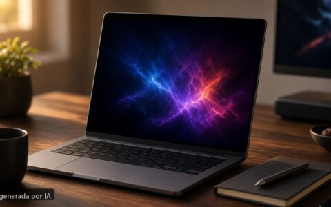 Mejor portátil OLED 2026 — escena fotográfica realista, imagen generada por IA