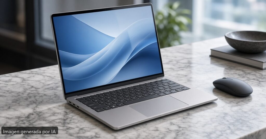 Mejor ultrabook Windows 2026 — escena fotográfica realista, imagen generada por IA