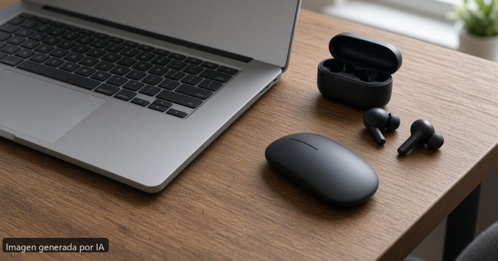 Portátil Bluetooth no funciona — escena fotográfica realista, imagen generada por IA