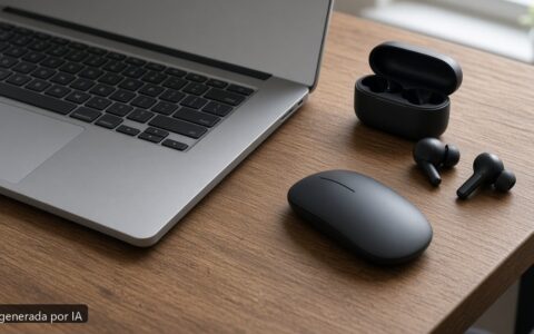 Portátil Bluetooth no funciona — escena fotográfica realista, imagen generada por IA