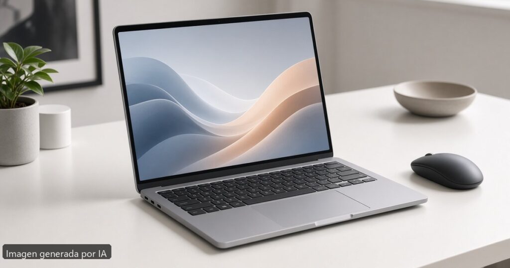 Portátil Copilot Plus PC vale la pena — escena fotográfica realista, imagen generada por IA