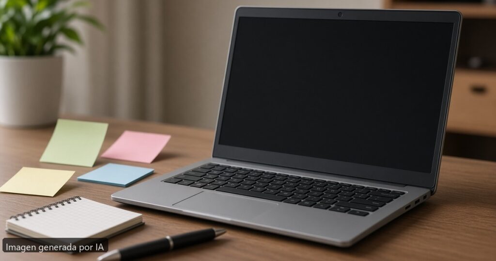 Portátil olvidar contraseña Windows — escena fotográfica realista, imagen generada por IA