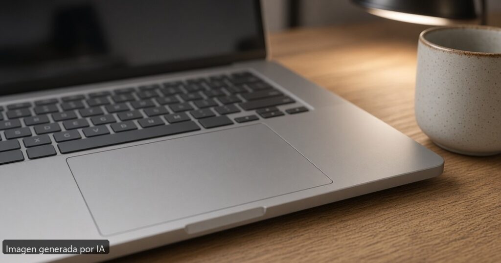 Portátil touchpad no funciona — escena fotográfica realista, imagen generada por IA
