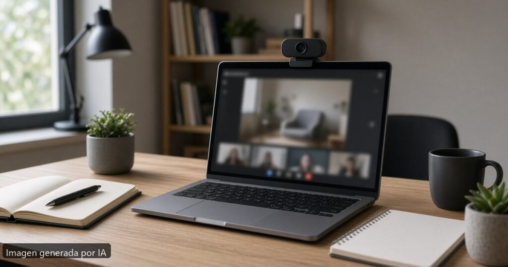 Portátil universidad exámenes online 2026 — escena fotográfica realista, imagen generada por IA