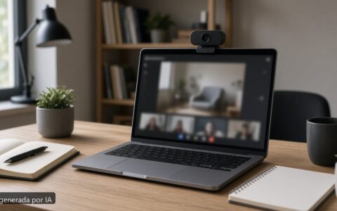Portátil universidad exámenes online 2026 — escena fotográfica realista, imagen generada por IA
