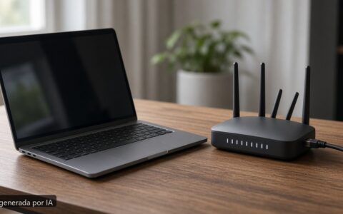 Portátil WiFi 6E necesario — escena fotográfica realista, imagen generada por IA