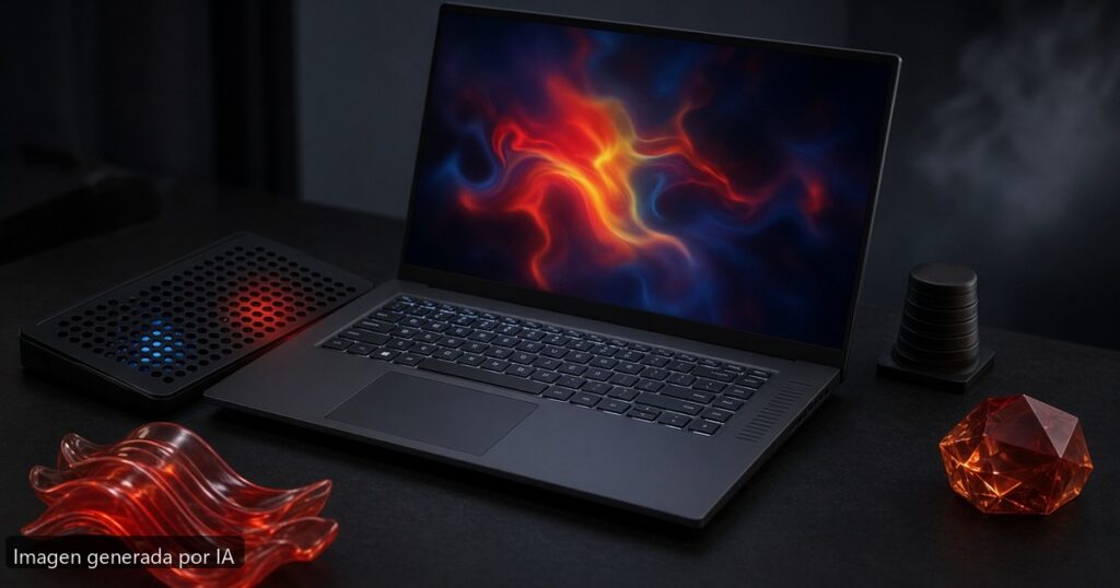 Qué es TDP y TGP portátil gaming — escena fotográfica realista, imagen generada por IA