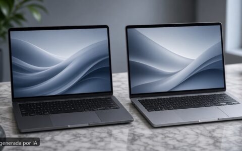 Snapdragon X Elite vs Intel Core Ultra — escena fotográfica realista, imagen generada por IA