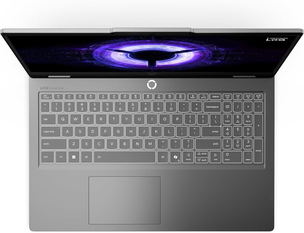 Lenovo LOQ Essential Gen 11 RTX 5050 — Teclado con numérico (render US)
