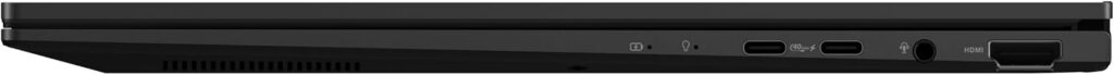 ASUS Zenbook 14 OLED UM3406GA — Derecho: 2× USB-C, jack y HDMI